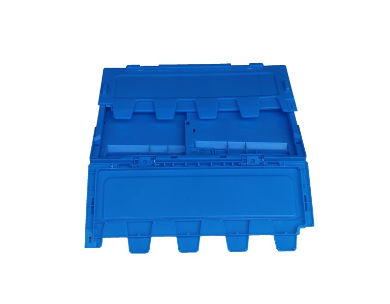 Plastic collapsible storage boxes with lids